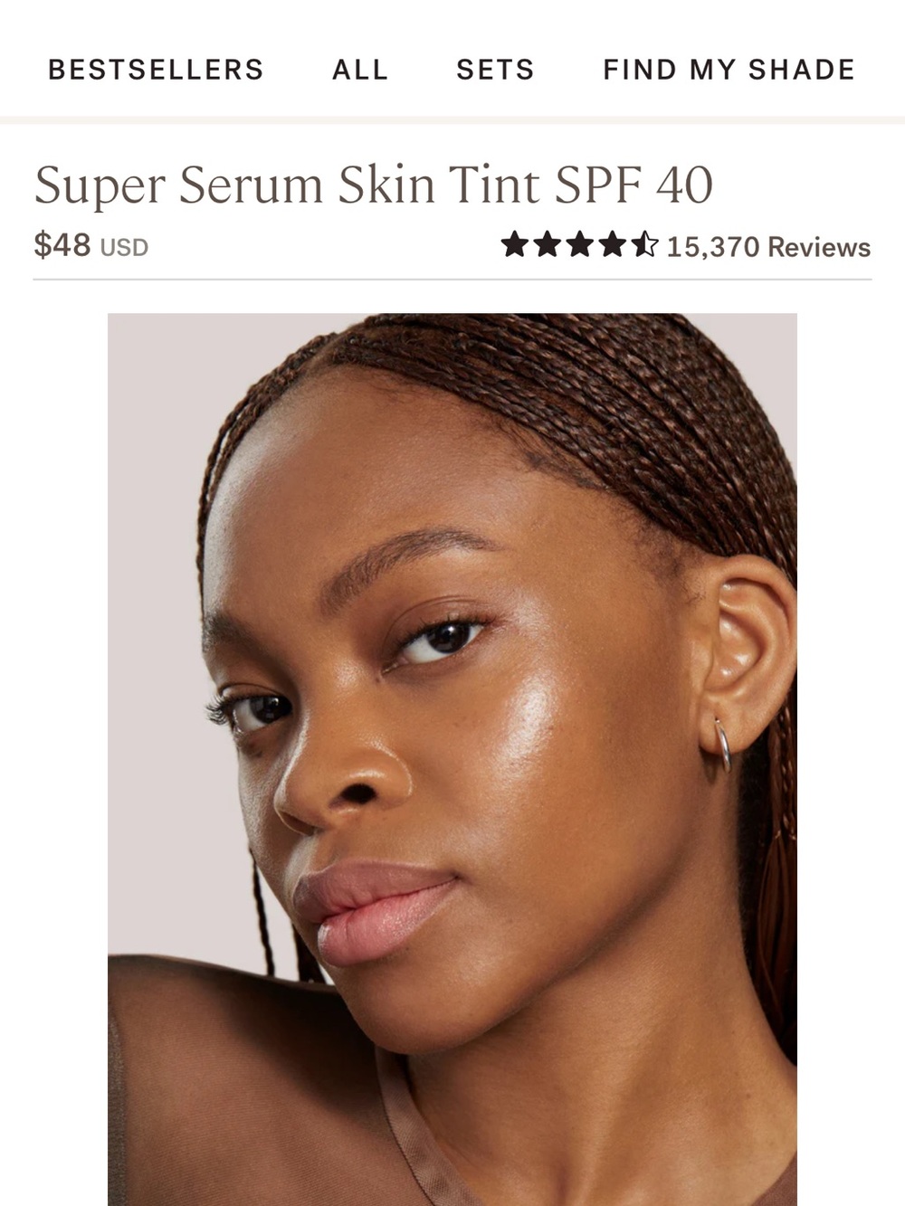 ILIA Super Serum Skin Tint SPF 40 - Honopu St 14.5   30ml no box